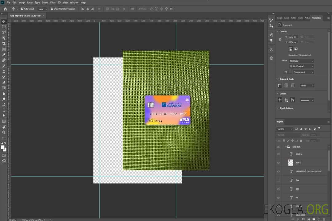 Egypte Blom bank visa carte électronique photolook avant template